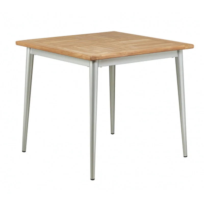 Mesa cuadrada de madera de teca M3200 70 x 70 - Aluminio -