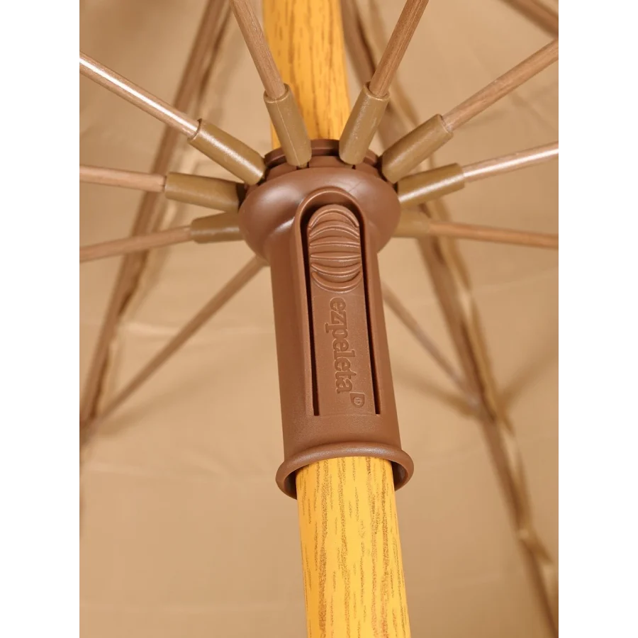Parasol de acero imitación madera natural Ø 2 metros - MANILA - Hosteleamobiliario