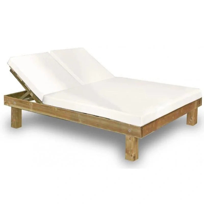 Tumbona doble reclinable de madera modelo CMR150 de Conva - Hosteleamobiliario